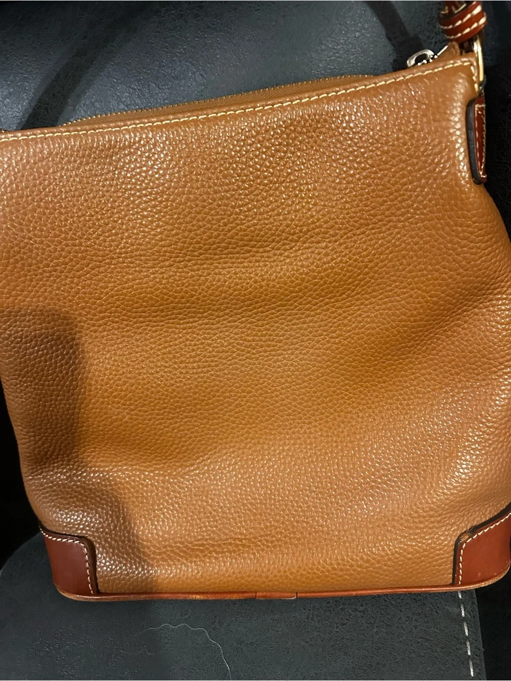 Dooney and Bourke Tan Leather - Classic Pebbled Shoulder Bag